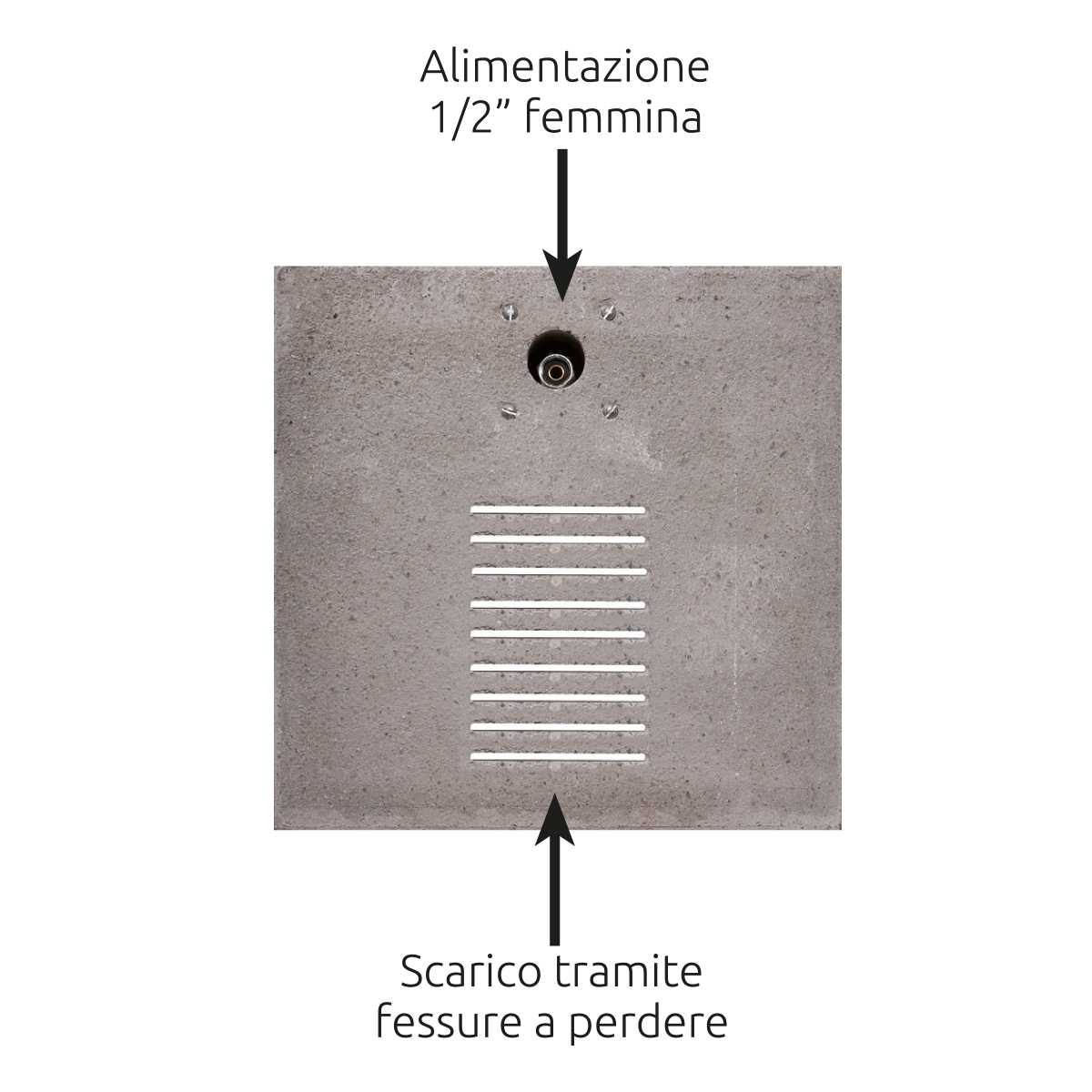 Fontana Belfer 42QRRB In Cemento - Doppio Rubinetto E Gancio | Colore Ruggine, Made In Italy - Foto 9