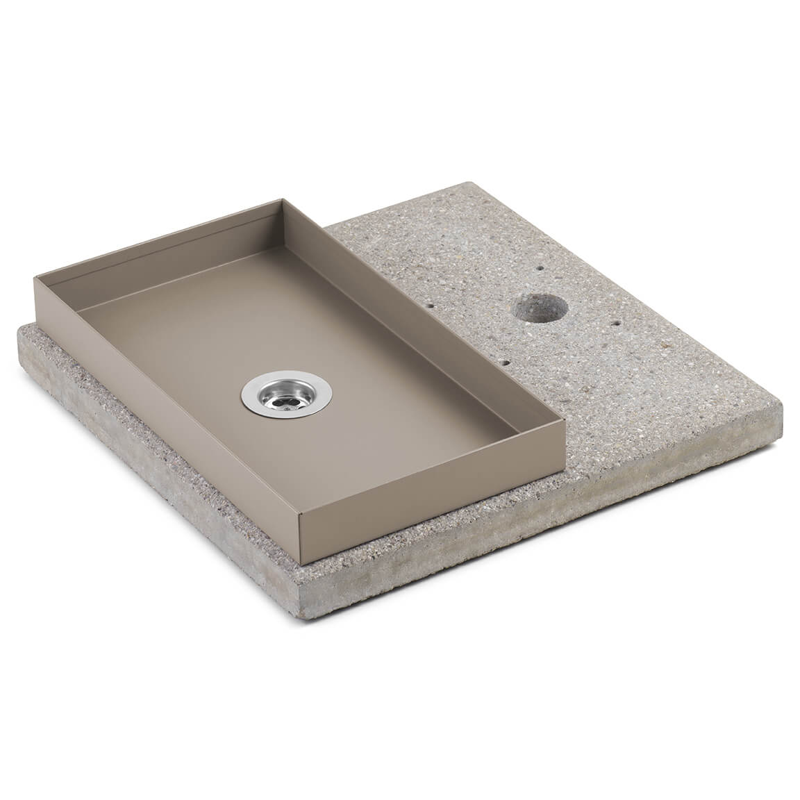 Base In Graniglia Di Cemento Con Vaschetta Bel-fer 42/BSE/3 - Verde Acido, Per Fontane Con Ghiera Grande